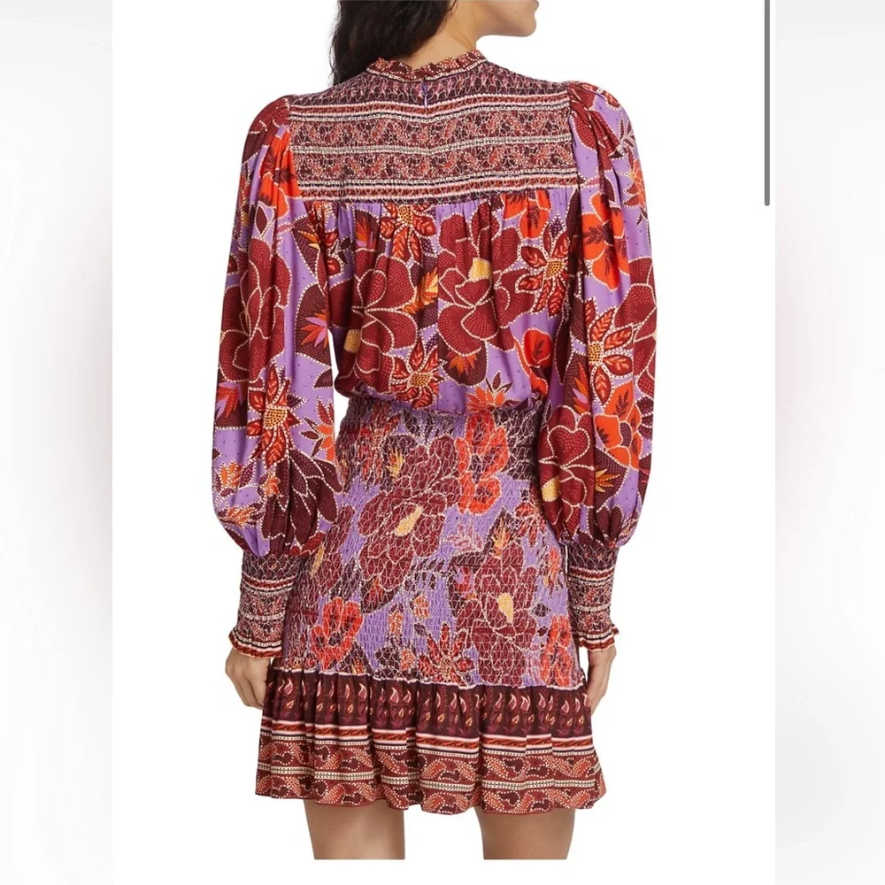 🥭 FARM RIO Sweet Floral Long Sleeve Minidress - Picture 15 of 17